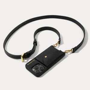 BANDOLIER- IPHONE 15 PRO- HAILEY Crossbody Phone Case in Black/Gold